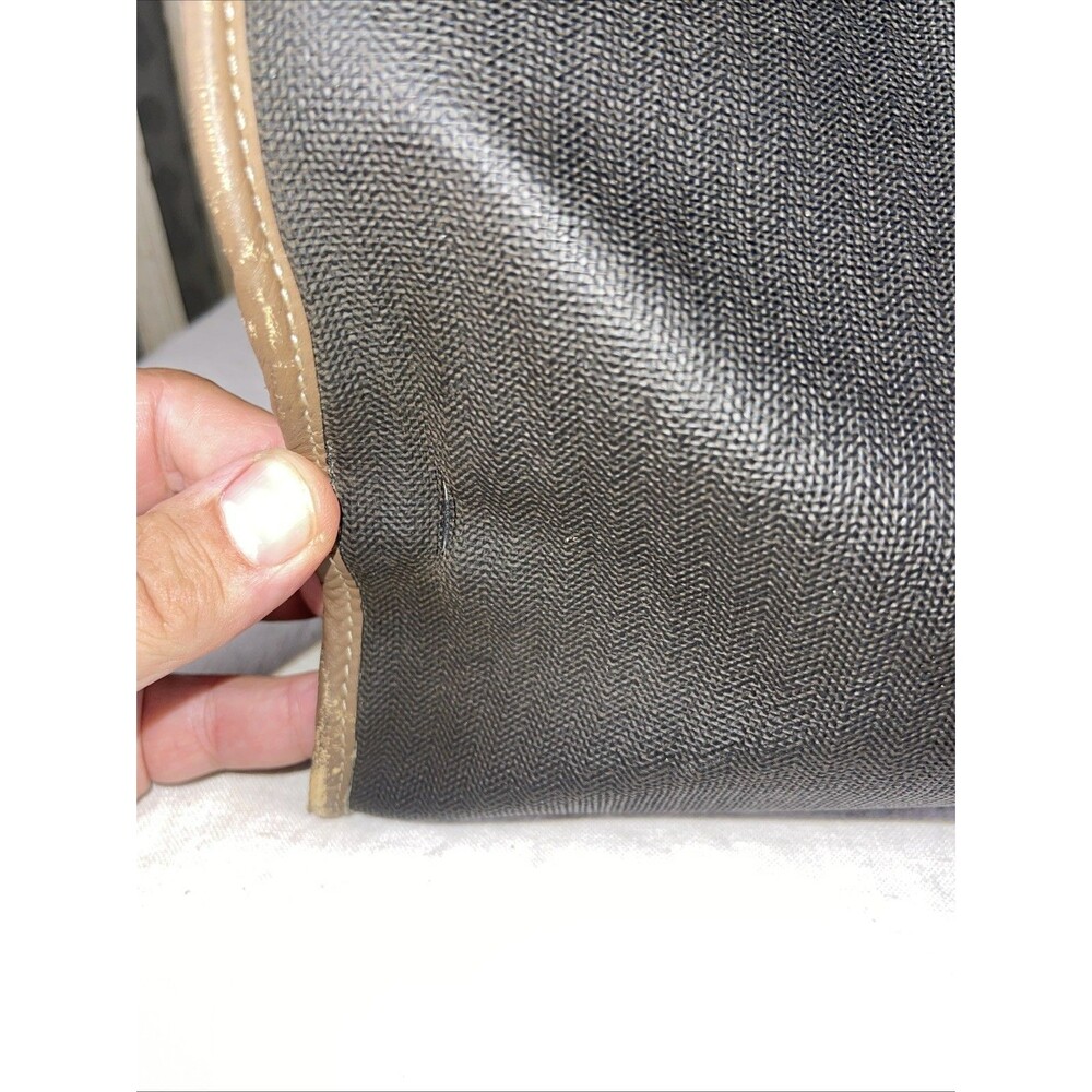 Dunhill Boston Travel Weekender Duffle Bag Coated Canvas Brown Leather Trim - Picture 8 of 12
